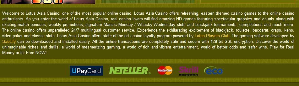 Lotus Asia Casino - US Players Accepted! 3